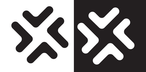 Obraz premium Geometric Star Pattern Vector in Black and White