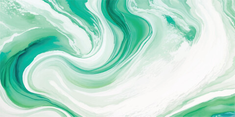Ethereal Green Smoke and Fluid Ink Texture on White for Serene and Artistic Design Background