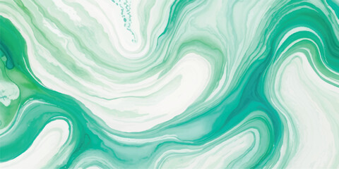 High Contrast Dark Emerald and White Fluid Art Texture with Bold Liquid Marbling Patterns