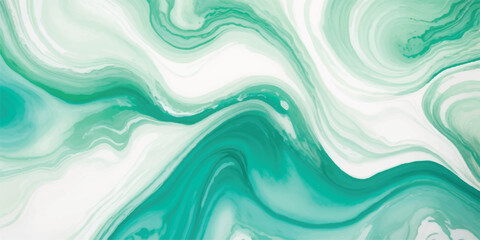 Deep Teal and White Marble Texture with Sophisticated Fluid Art Waves and Alcohol Ink Details
