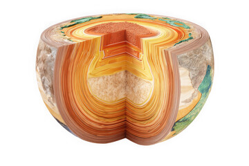 Colorful abstract geometric shape isolated on transparent background