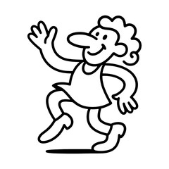 Obraz premium PNG Happy cartoon character dancing joyfully.