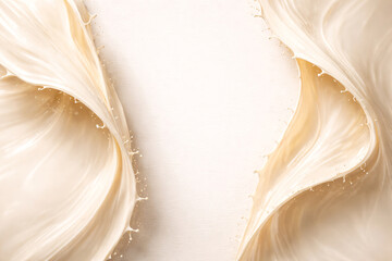 Milk & Light Cream Overlapping Sheets, Center Copy Space on Oatmeal