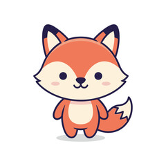 Obraz premium Cute Cartoon Fox Illustration
