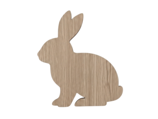 Wooden Rabbit Silhouette: A charming wooden rabbit silhouette stands out in the bright daylight. Its clean lines and simple design speak to a sense of calm and natural simplicity.