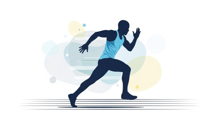 Male Athlete Sprinting on Track