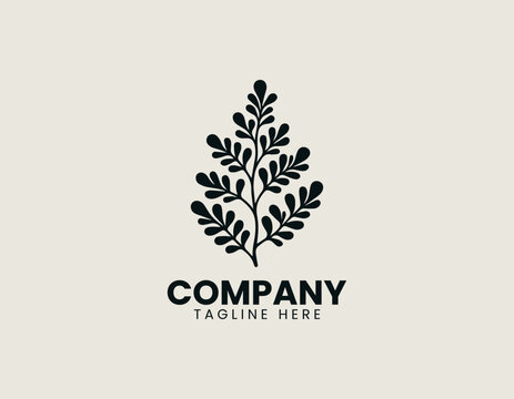 aquatic plant azolla microphylla black vector logo