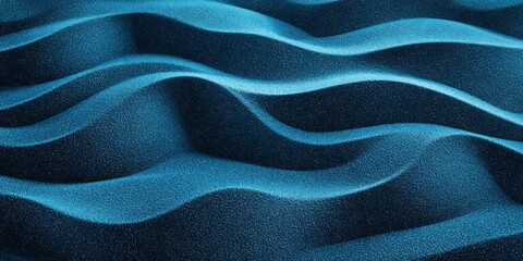 A textured blue surface with undulating waves and dark shadows creating a dynamic visual pattern
