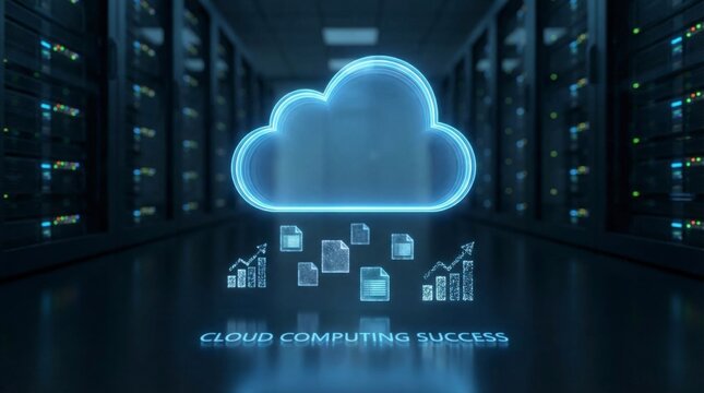 Cloud Computing Success Hightech Data Center - Powered by Adobe
