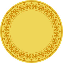 Decorative Dotted Circular Frame, round copy space in golden colors