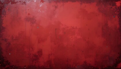 Detailed vintage red grunge background with crisscross mesh texture, distressed stains, aged abstract design aesthetic