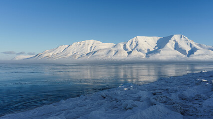 Svalbard. Sunrise during Winter Season