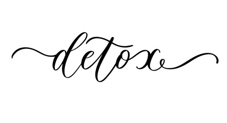 Handwritten Calligraphy Detox Healthy Cleanse Vector Lettering Design