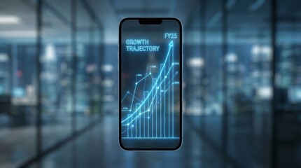 Futuristic Business Data Display Modern Office Scene