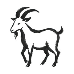 Obraz premium PNG Minimalist ink goat illustration