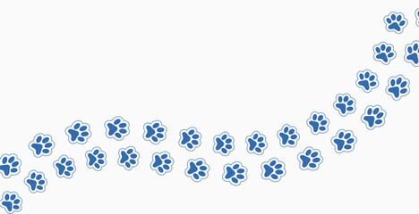 cat or dog footprint track pattern on white background
