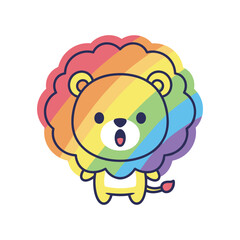 Obraz premium Rainbow Lion Vector Illustration