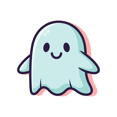 Obraz premium Cute Cartoon Ghost Illustration
