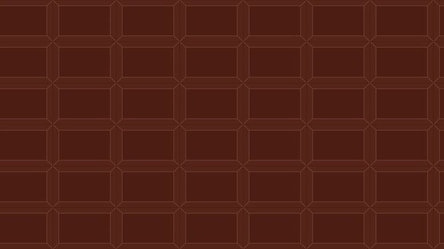 茶色いミルクチョコレートのシームレスな背景アニメーション。バレンタインに適した板チョコのベクター素材。横にスクロールするタイルのループ4K動画