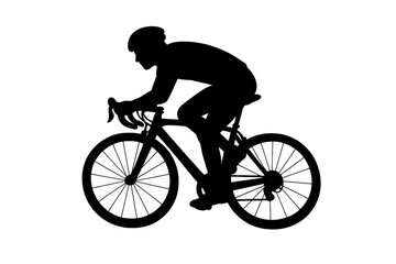 Fototapeta premium Silhouette of Bicycle in Black and White with transparent background.