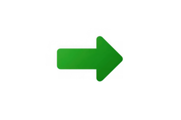 Green arrow icon isolated on transparent background