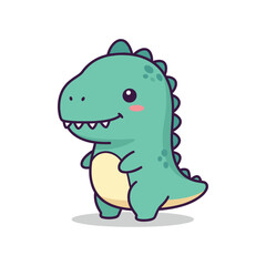 Obraz premium Cute Cartoon Dinosaur Illustration