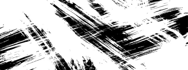 Obraz premium Abstract diagonal black brush stroke texture Grunge distressed vector background overlay effect for graphic design