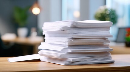 Professional Clean Stack of Business Documents on a Corporate Desk in Modern Workspace