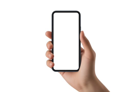 A person holding a smartphone with both hands - Powered by Adobe