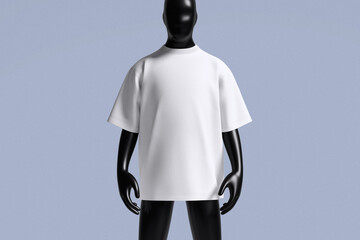 Realistic oversize t-shirt on mannequin for mockup design