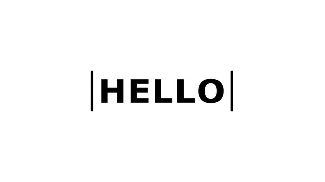 Hello World day. Hello text animation in a clean 2D style. Modern motion graphics video clip with alpha channel, perfect for intros, openers, overlays, presentations, and promotional videos.