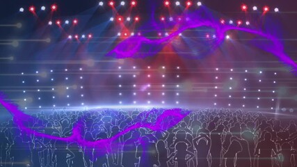 Animation of shapes over people at concert