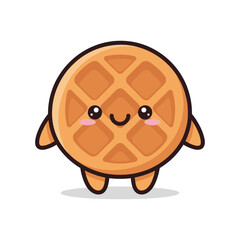 Adorable Cartoon Waffle Character Illustration
