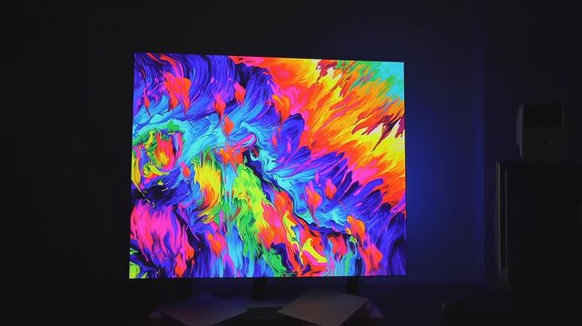 Vibrant abstract artwork displayed on a monitor