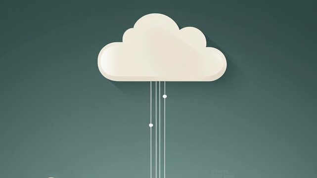 Online education powered by cloud computing, floating data streams and learning icons, modern digital classroom feel, based uncluttered composition, professional commercial visual