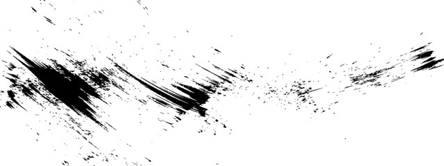 Dynamic Black Ink Splatter Paint Brush Stroke Grunge Texture Vector Element