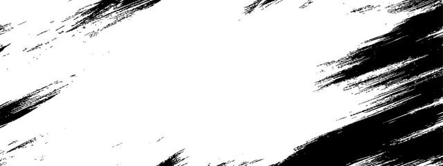 Black ink grunge paint brush stroke border frame distressed diagonal texture background vector illustration