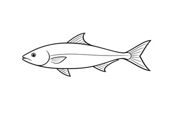 Illustration of a sleek fish on transparent background for creative uses
