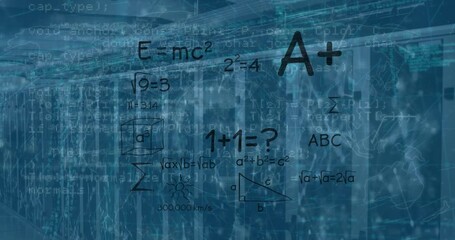 Animation of mathematical equations and data processing over computer servers - Powered by Adobe