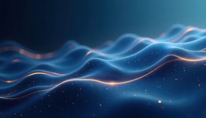 Luminous Golden Lines Creating Motion And Visual Depth