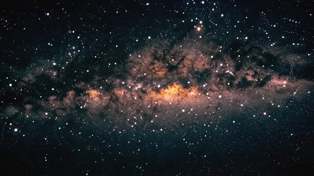 宇宙から見た美しく輝く星ループ動画