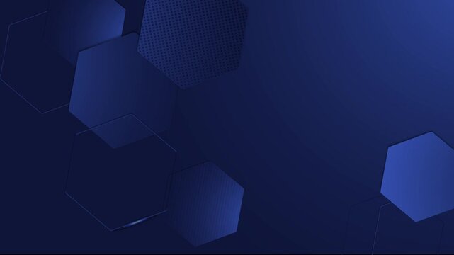 blue abstract motion background with a hexagonal pattern.