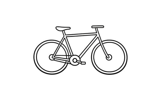 Black bicycle single speed outline on transparent background design.