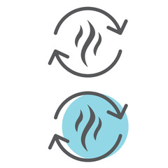 Obraz premium Air circulation balance line icon, sustainable loop steam emission, icon. 