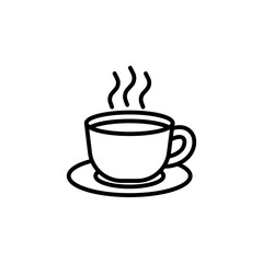 Hot Coffee Cup Line Icon Beverage