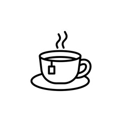 Tea Cup Line Icon Hot Drink