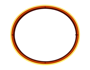 Concentric rings of warm colors with black interior, halo effect