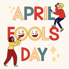 April fools day prank surprise illustration