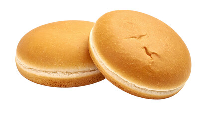 Two Fresh Hamburger Buns Isolated On Transparent Background For Food Service And Restaurant Menus Representing Bakery Products And Fast Food Ingredients