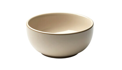 Ceramic Bowl With Beige Glaze Isolated On Transparent Background For Food Presentation And Product Mockups Kitchenware And Tableware Concepts